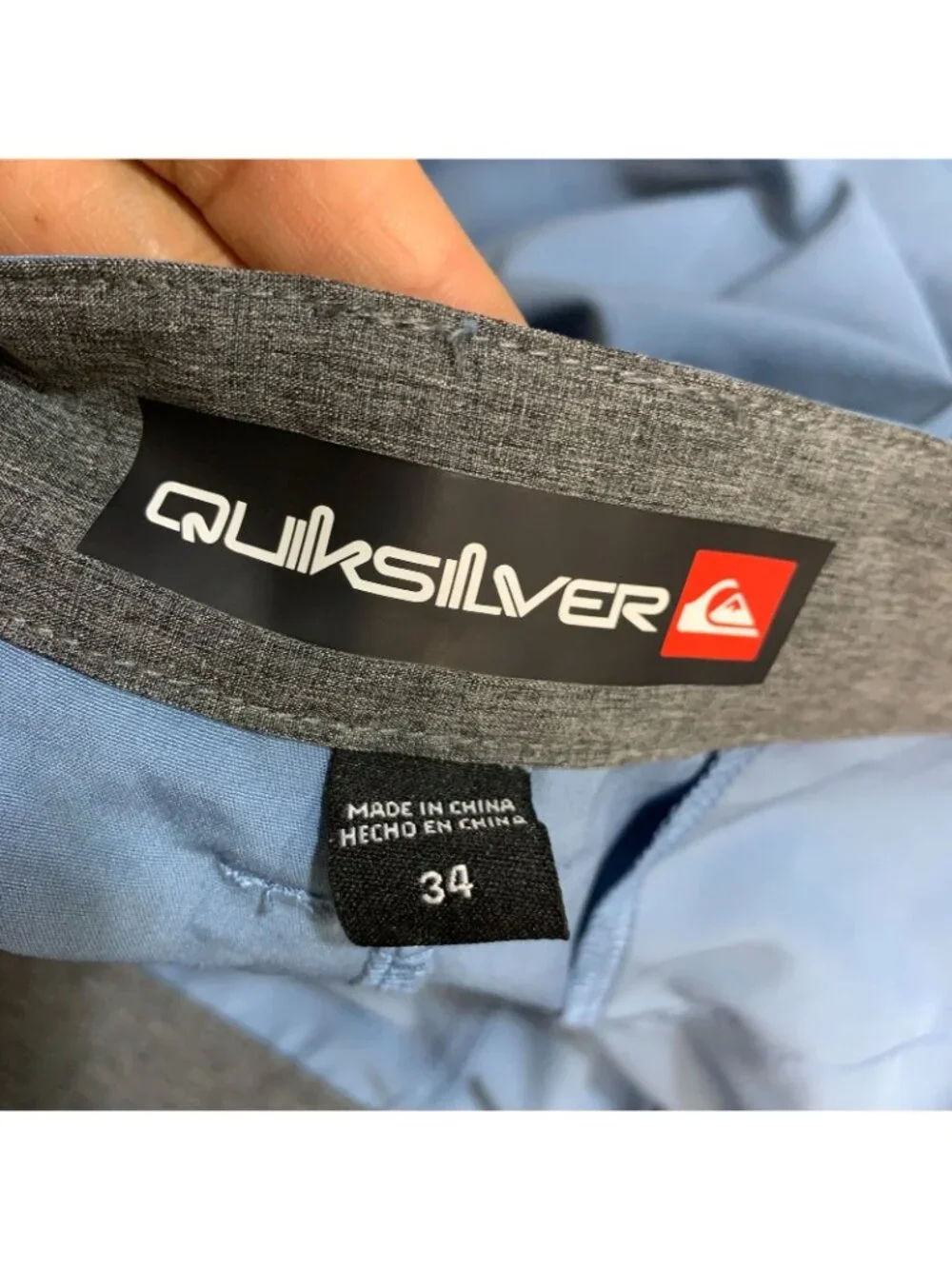 Quiksilver Men's Hybrid Shorts 34 Light Blue Polyester Blend